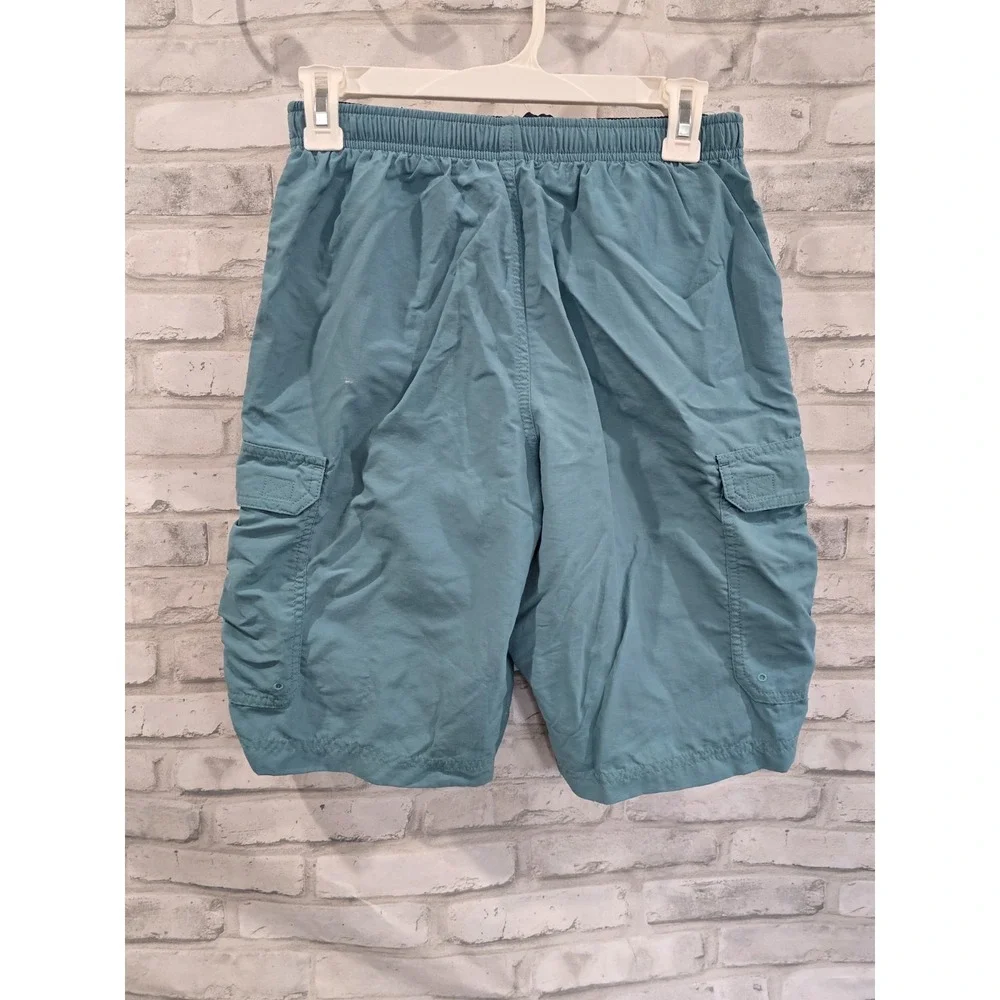 L.L.Bean Men Cargo Lined‎ Mesh Swim Trunks Sz S Teal Swim Shorts Nylon Beach